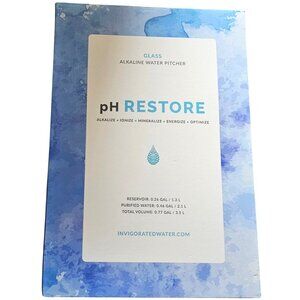 Glass Alkaline Water Pitcher By Invigorated Water 3.5L pH Restore Alkalize Ioniz